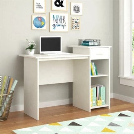 مكتب  مع ارفف 50×120 سم - ابيض - DSK016