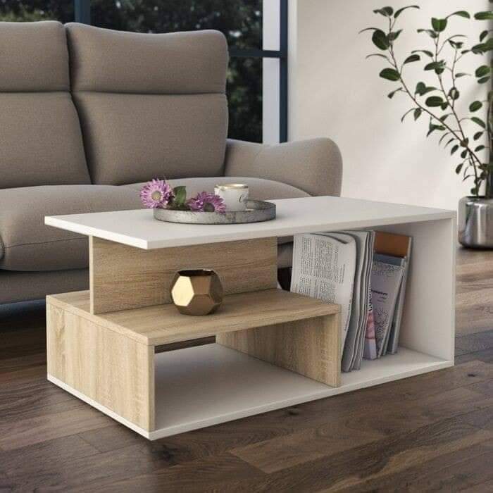 received_389258493401111 ترابيزة انترية 80×50 سم - بيج ابيض - TA018 - الصورة 1