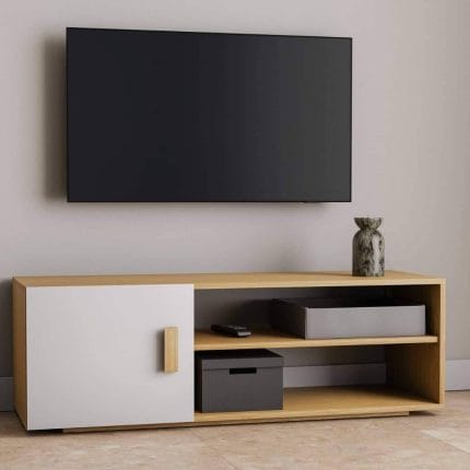 وحدة تليفزيون 40×120 سم – بيج ابيض – TV082