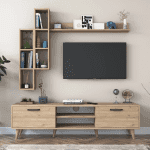 ترابيزة تليفزيون مع أرفف علوية 30×180سم - بيج -TV0113