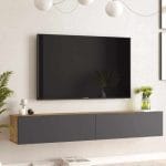ترابيزة تليفزيون معلقة 180× 30 سم – بيج مع رمادى – TV0336