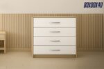 وحدة ادراج 4 درج مقاس 80 × 40 خشابي مع ابيض كود - Af 085