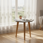 ⁦ترابيزة جانبيه ثماني الشكل بلون رمادى رخامى⁩ - الصورة ⁦5⁩