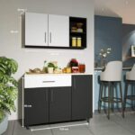 ⁦مطبخ قطعتين  مقاس 120 سم اسود مع ابيض كود KT05⁩ - الصورة ⁦2⁩